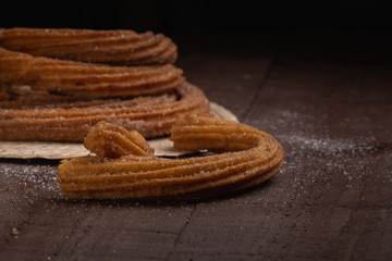 Churros fritos en manteca