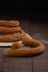 Churros fritos en manteca