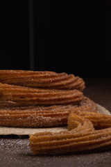 Churros fritos en manteca