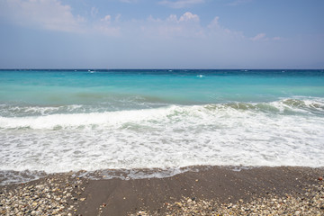 Fototapeta na wymiar Blue Azur Greek Mediterranean Sea