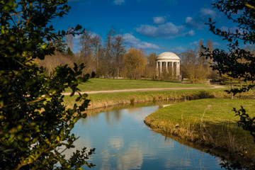 Obraz premium PARIS, FRANCE - MARCH, 2018: The Grand Trianon garden at the Versailles Palace in a freezing winter day just before spring