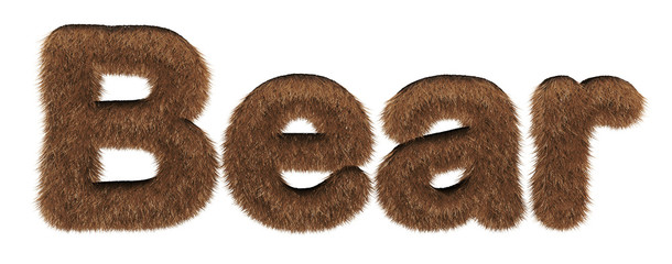 Text Bear Fur - 3d render hair