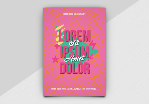 Event Poster Layout with 90s Style Elements