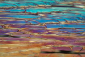 Frozen beer under a microscope, white Wheat beer.