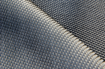 Close-up on carbon fiber fabric material