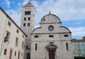 Fototapeta na wymiar Benedictine Monastery of St. Mary in Zadar built in 1066 and church of St. Mary on the east of ancient Roman Forum