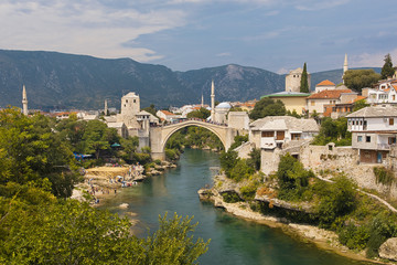 Fototapeta na wymiar Stari Most Bridge in Mostar Bosnia and Herzegovina 