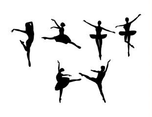 Fototapeta na wymiar Ballet dancer silhouettes