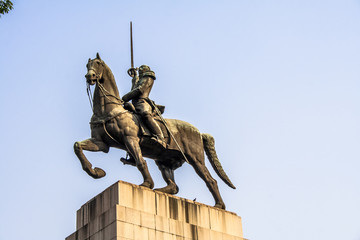 Sao Paulo, Brazil, August 27, 2010. Monument in honor of Duque de Caxias, patron of the Brazilian army, legalized in the Isabel Princess Square, in the central region of Sao Paulo.