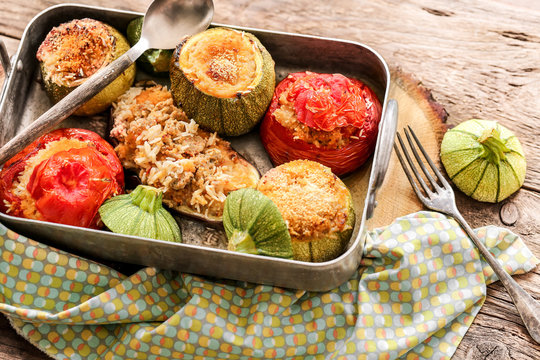 l&eacute;gumes du soleil farcis (viande et riz) 3