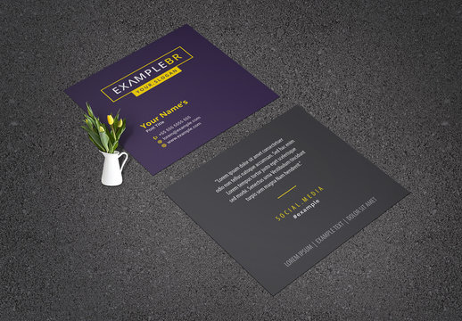 Dark Square Business Card Layout