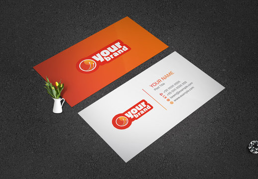 Orange and Red Business Card Layout