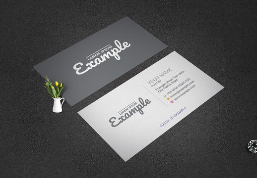 Grayscale Business Card Layout