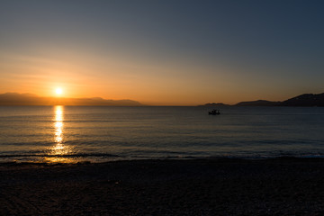 Sunset at Loutraki in Greece