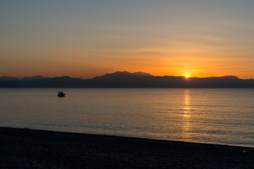 Sunset at Loutraki in Greece