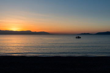 Sunset at Loutraki in Greece