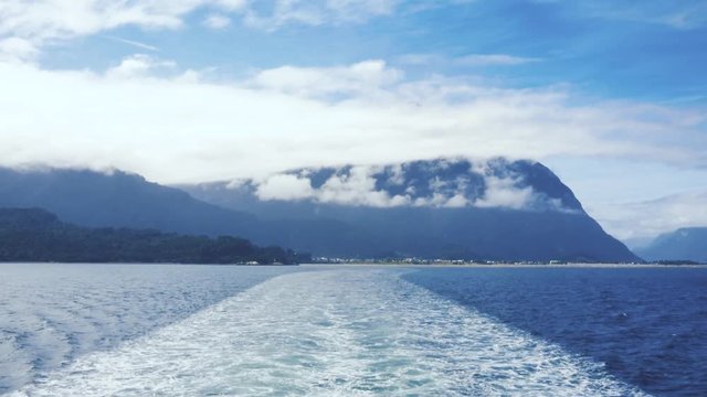 Chaiten Volcano&acute;s view from the sea.
