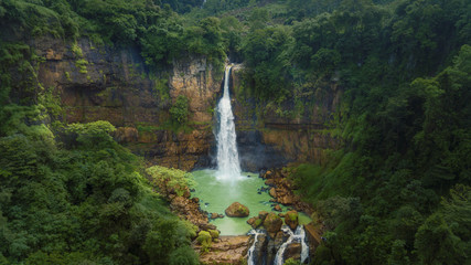 Fototapeta na wymiar Gitgit waterfall hidden in the tropical forest