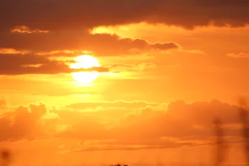 Fototapeten Oranje zonsondergang © emieldelange