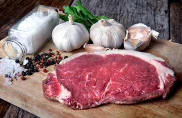 Rare Angus beef cut and ready for cooking