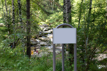 Blank sign in the woods