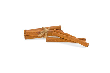 cinnamon sticks isolated on white background
