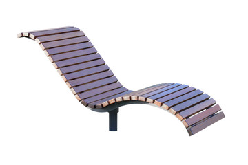 wooden chaise longue isolated on white background