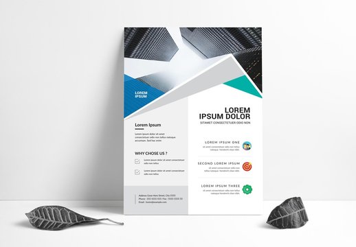 Business Flyer Layout with Blue and Green Accents