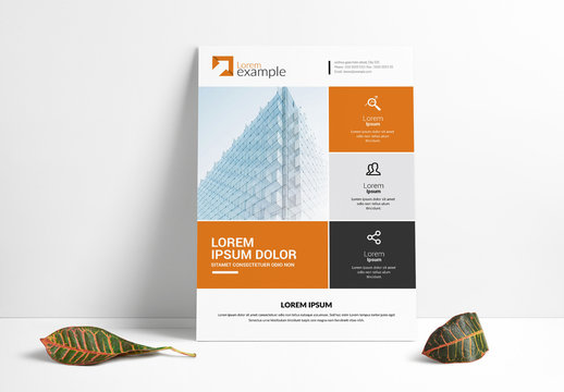 Business Flyer Layout with Orange Elements