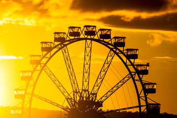 Sundown in ferris wheel in Brazil