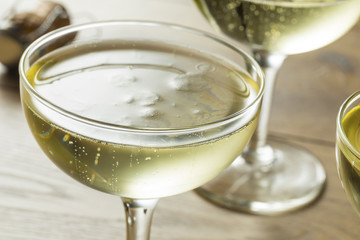 Bubbly Champagne Wine in a Coupe Glass