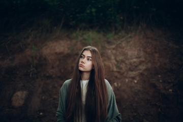 Beautiful young lady in park