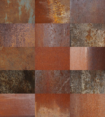 rusty metal set fifteen textures. for design, web design, 3D texturing