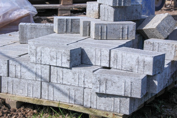 paving stones at a building site