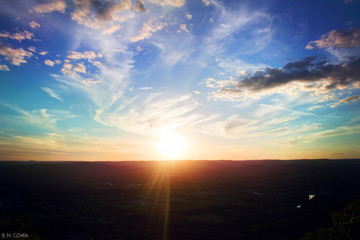 Colorful Sunset from Mountain Top