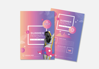 Event Flyer Layout With Purple Gradient Accents