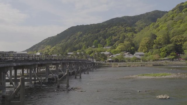 Togetsuky? bridge on Oi River in Kyoto. 25fps.