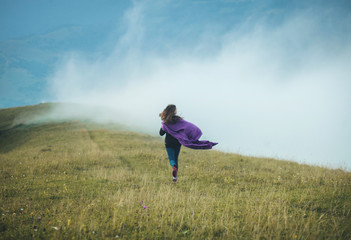 Girl Running into the Haze