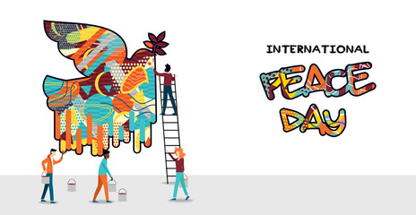 World Peace Day people teamwork concept
