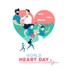 Heart Day concept of healthy people lifestyle