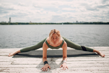 Young woman doing yoga practice