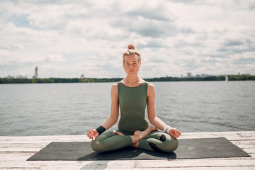 Young woman doing yoga practice