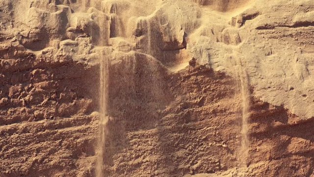 As a sand dune gets too tall to hold its own weight, sandfalls begin to erode the heights, as seen here in Namibia