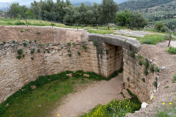 Mycenae archaeological site in Greece