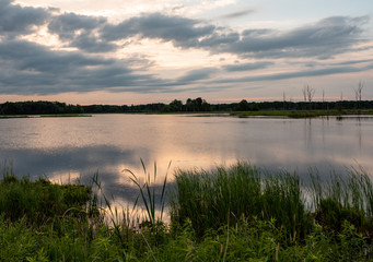 Sunset over Pond