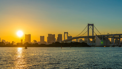 Fototapeta na wymiar Rainbow bridge Tokyo