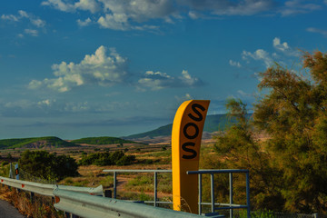 Notrufsäule auf der Autobahn