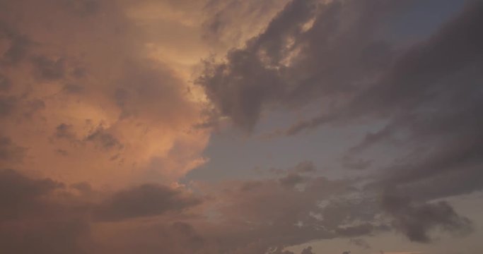 Time Lapse Layered Clouds At Sunset