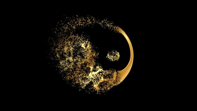 Yin Yang Religious symbol Animation, Particle Animation of Religious Taoism Icon. 

Religious sign Daoism Animation.