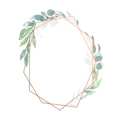 Watercolor Floral Geometric Frame